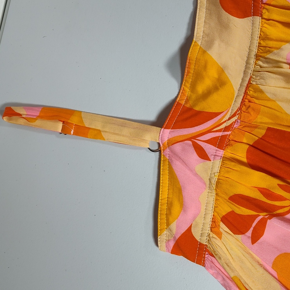 ATL Abel the Label sunset colorful tiered boho maxi dress S - Picture 7 of 13